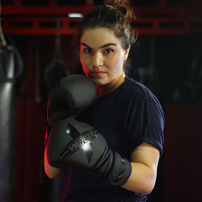 Black Boxing Gloves + Bat Kids Boxing Gloves Bundle