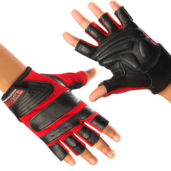 red workout gloves