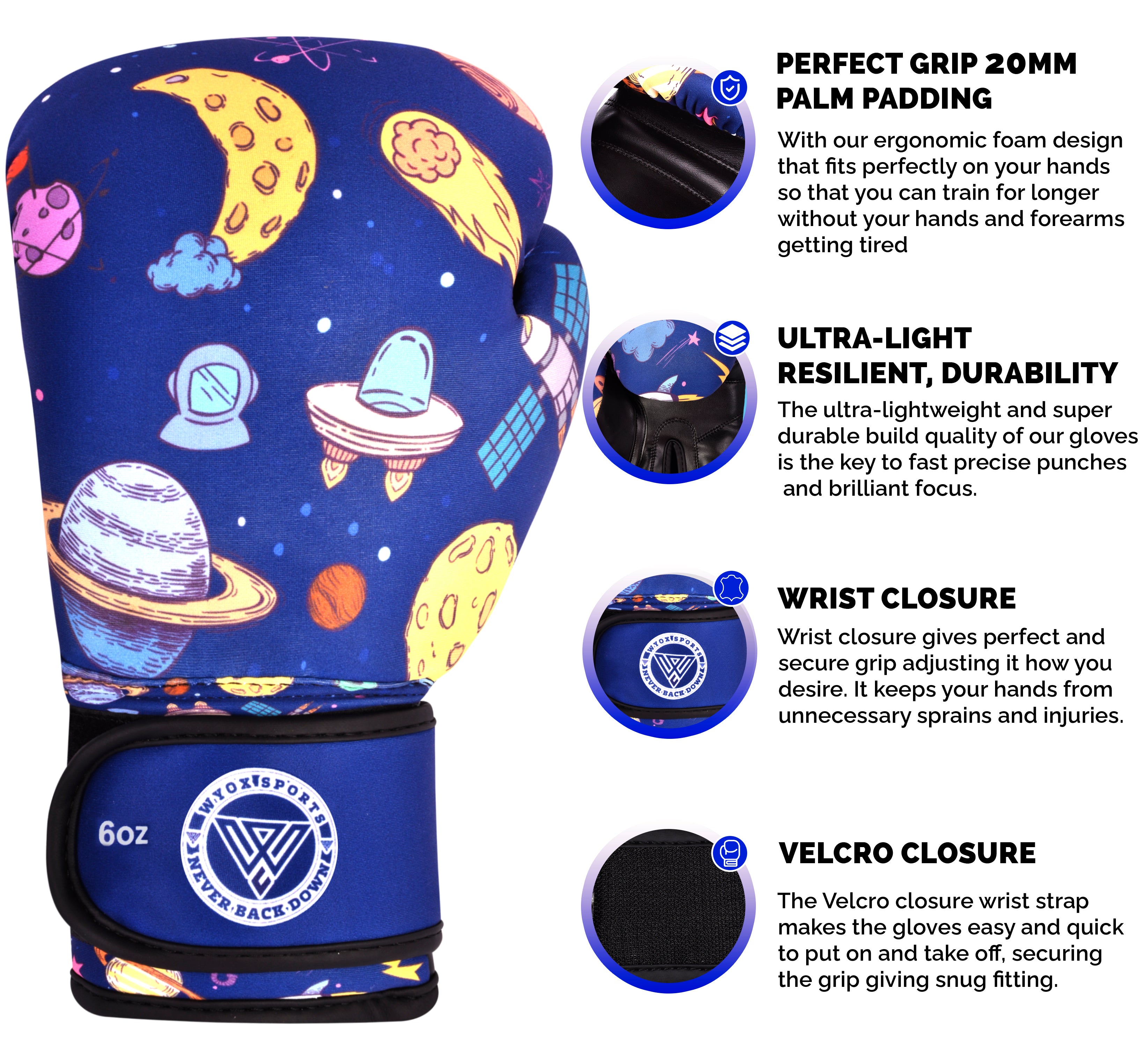 Blue Kid Boxing Gloves - WYOX