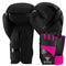 Black Boxing Gloves + Pink Neoprene Wraps Bundle