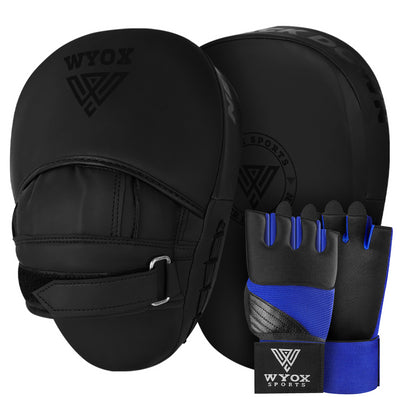 Neoprene Blue Hand Wraps + Focus Pads Bundle