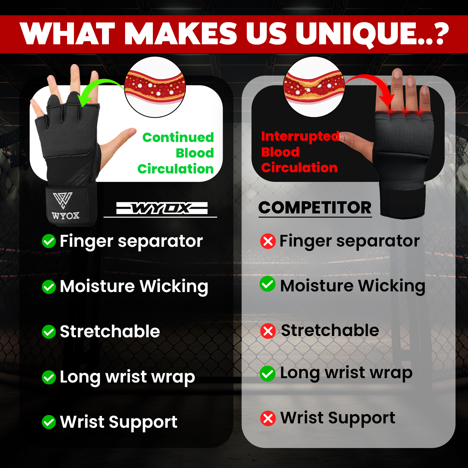 Black Quick boxing hand wraps 