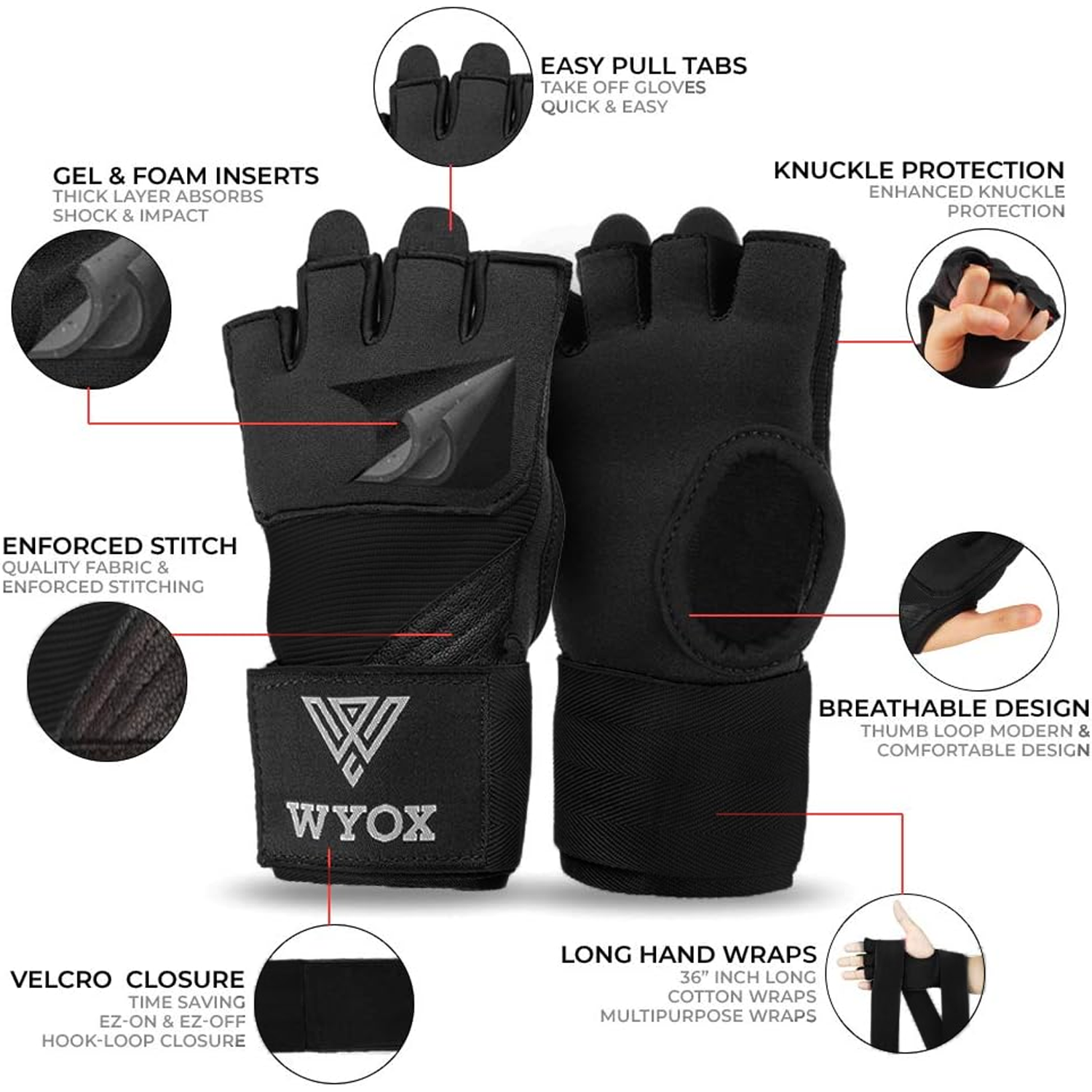 Hand wraps Gloves Black 