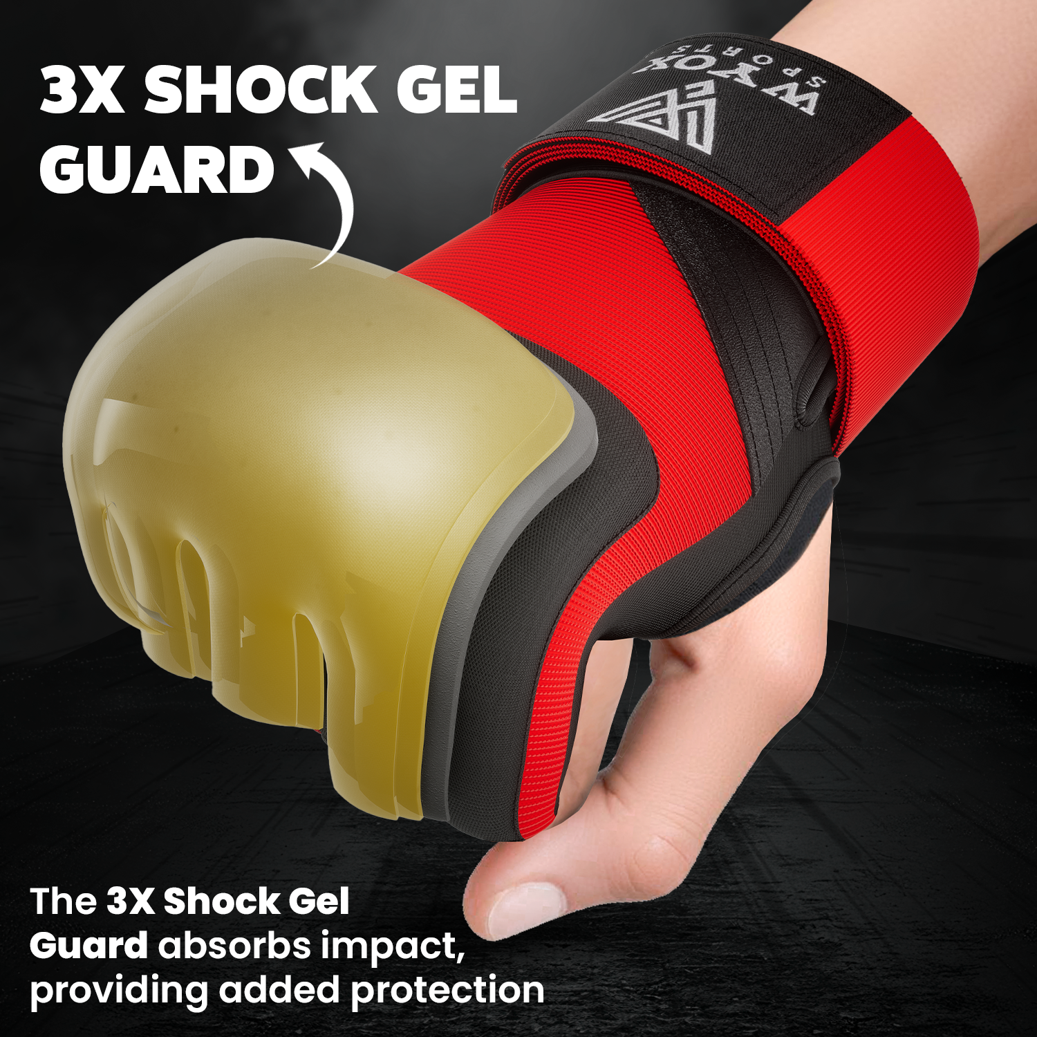 Pro Red Quick Hand wraps Gloves