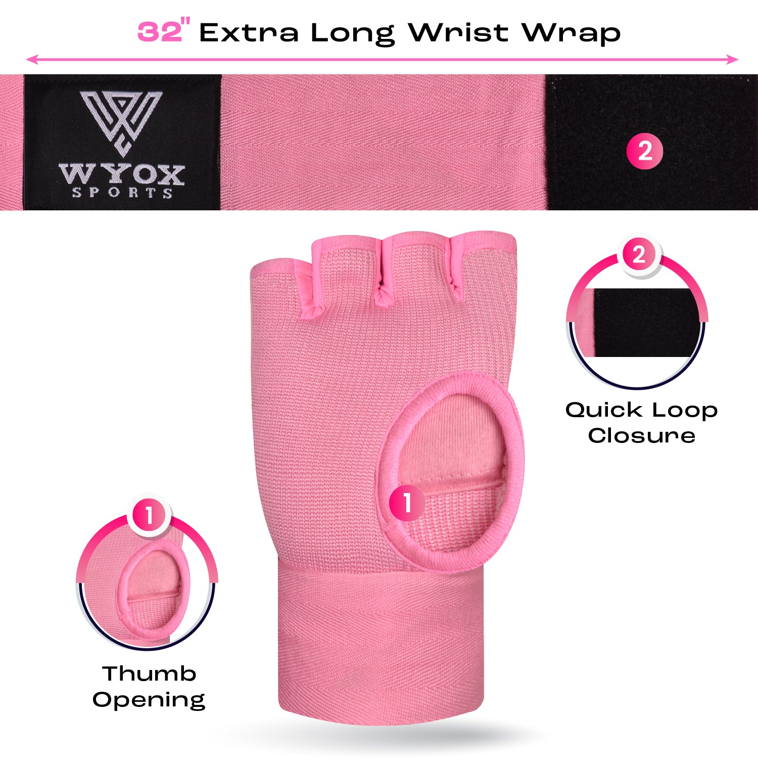 Quick Gel Hosiery Hand Wraps - Pink