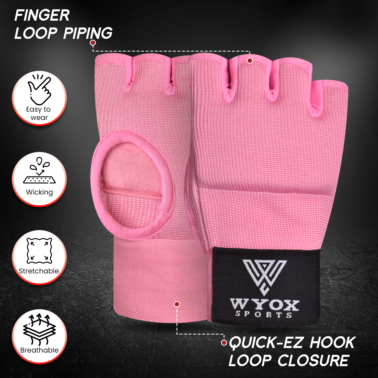 Quick Gel Hosiery Inner Gloves - Pink 