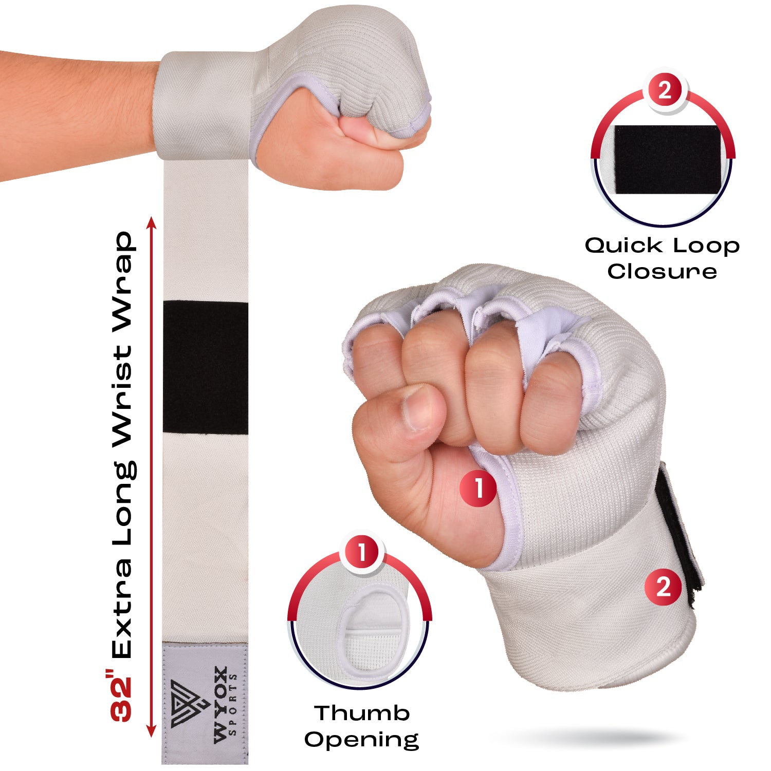Quick Gel Hosiery Inner Gloves - White 