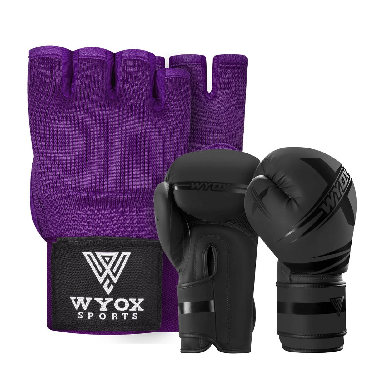 Black Boxing Gloves + Purple IGGH Bundle
