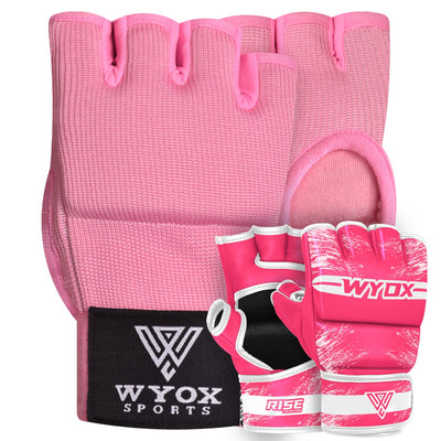 Pink MMA Gloves + Gel Hosiery Gloves Bundle