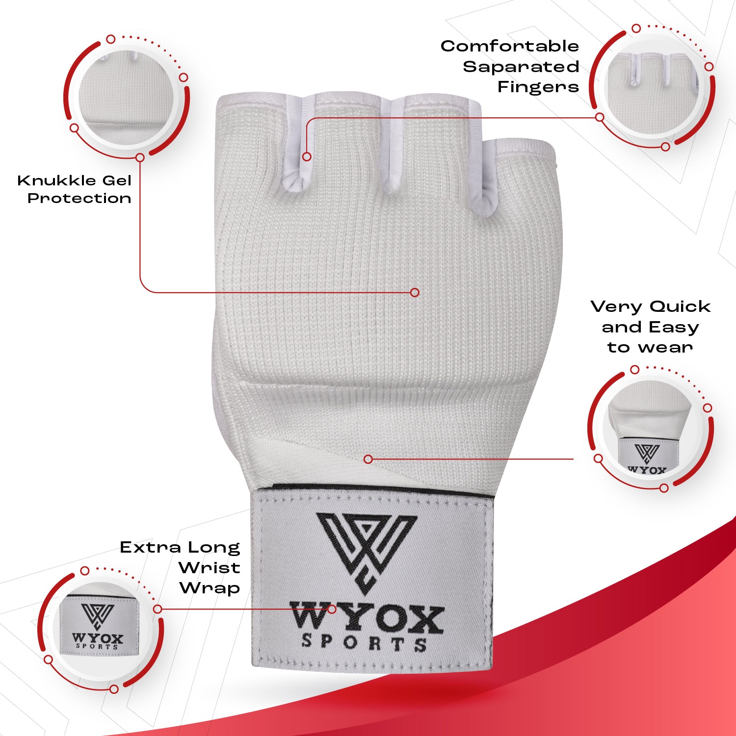 White Gel Hosiery Inner Gloves