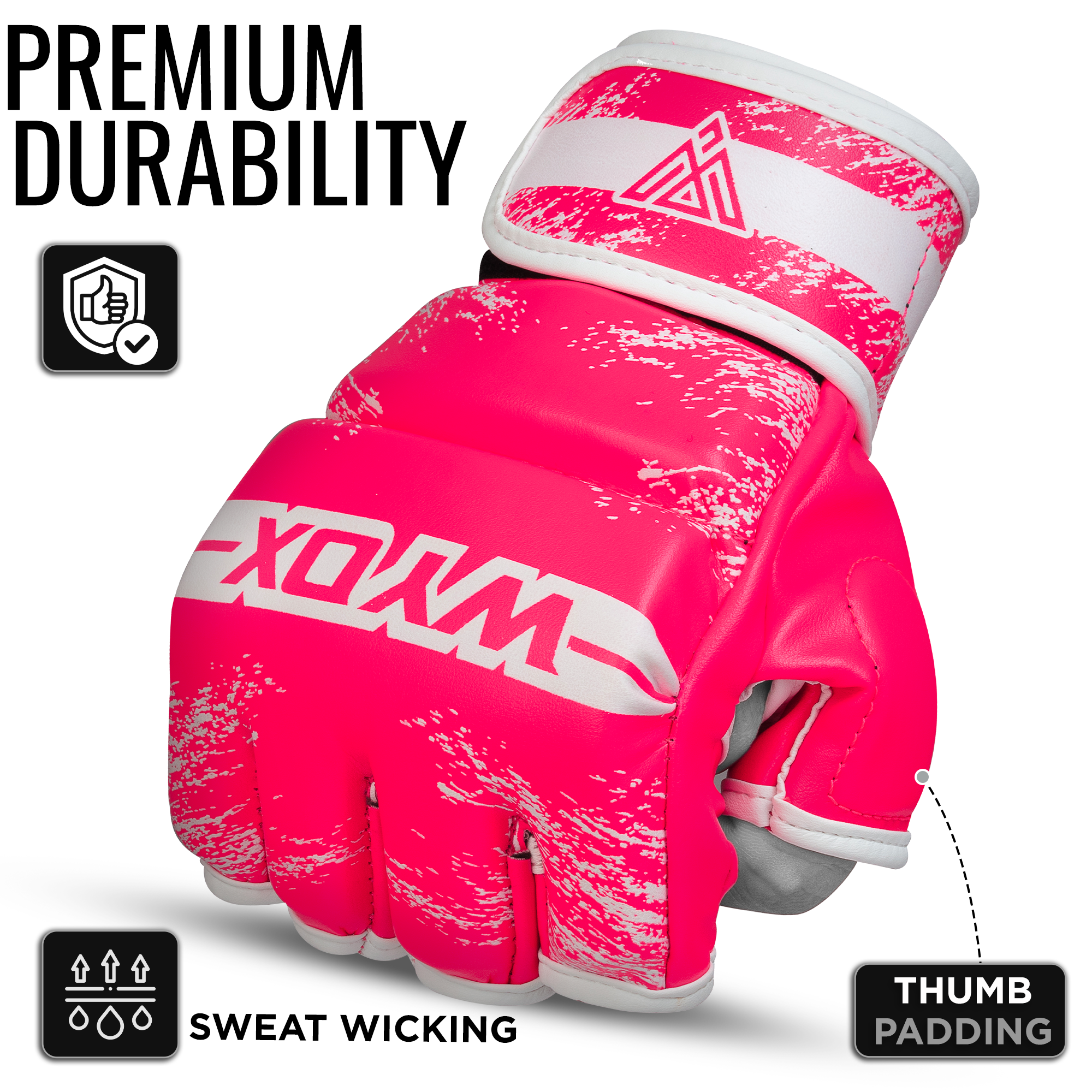 mma handschuhe pink Wyox MMA Gloves for Men Adults, Training & Sparring Gloves with Wrist Support, Padded Knuckle Protection for Boxing, Kickboxing & Martial Arts